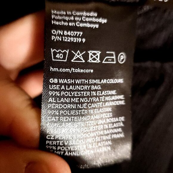 H&M Black New Textured Faux Wrap Midi Skirt Small - Picture 7 of 7